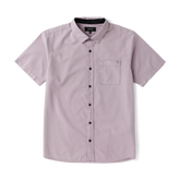 Made To Fade Short Sleeve Button Up Shirt - Washed Dusty Lilac