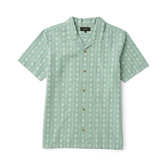 Gonzo Short Sleeve Button Up Shirt - Hazy Blue Jacquard
