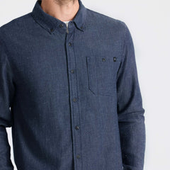 Scholar Chambray Button Up Shirt - Mid Indigo