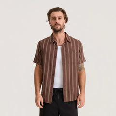 Crosswinds Button Up Shirt - Coco Bean